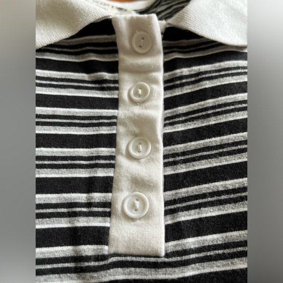 Women’s Heart & Hips Affordable Luxury Striped Collard Button Shirt Cropped Top - Picture 6 of 11